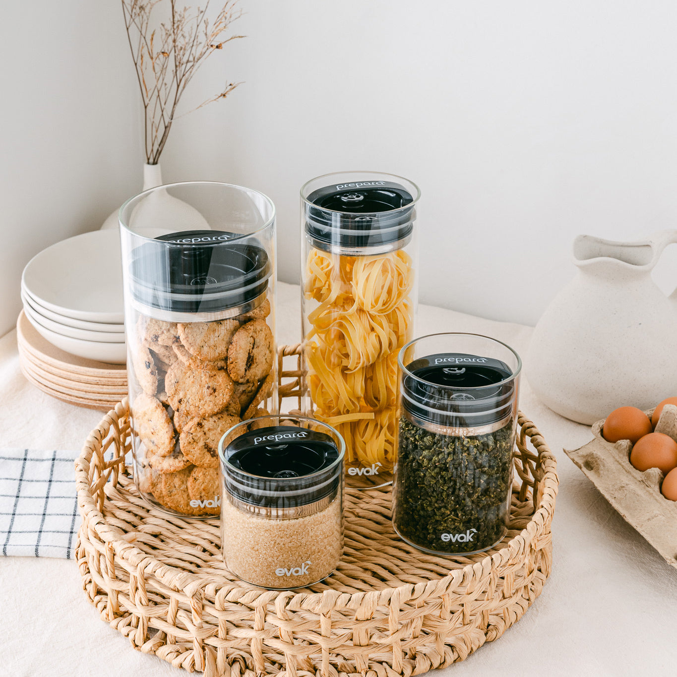 EVAK 密封儲物罐 Compact 系列/玻璃/亮面把手