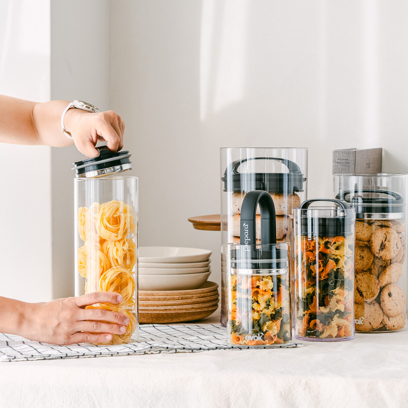 EVAK 密封儲物罐 Compact 系列/玻璃/亮面把手